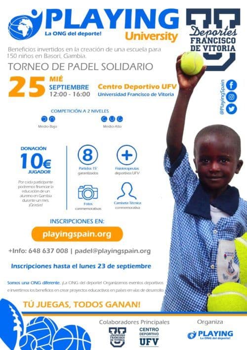 Torneo de Pádel solidario para construir una escuela en Gambia | UFV 110919-3-e1568214567509-1 Torneo de Pádel solidario para construir una escuela en Gambia | UFV Estudiar en Universidad Privada Madrid