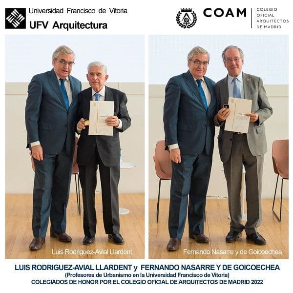 Luis Rodríguez-Avial y Fernando Nasarre, nombrados “Colegiados de honor” del COAM 2022 | Noticias de Actualidad UFV | UFV 22-10-colegiados-de-Honor-Luis-Rodriguez-Avial-Llardent-Fernando-Nasarre-y-de-Goicoechea Luis Rodríguez-Avial y Fernando Nasarre, nombrados “Colegiados de honor” del COAM 2022 | Noticias de Actualidad UFV | UFV Estudiar en Universidad Privada Madrid