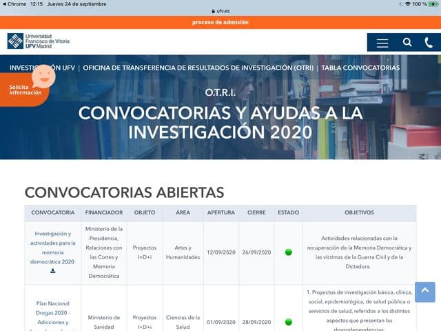 La OTRI presenta una Web-repositorio de convocatorias y ayudas a la investigación | UFV 409735F8-5869-4090-B273-5280568C719E La OTRI presenta una Web-repositorio de convocatorias y ayudas a la investigación | UFV Estudiar en Universidad Privada Madrid
