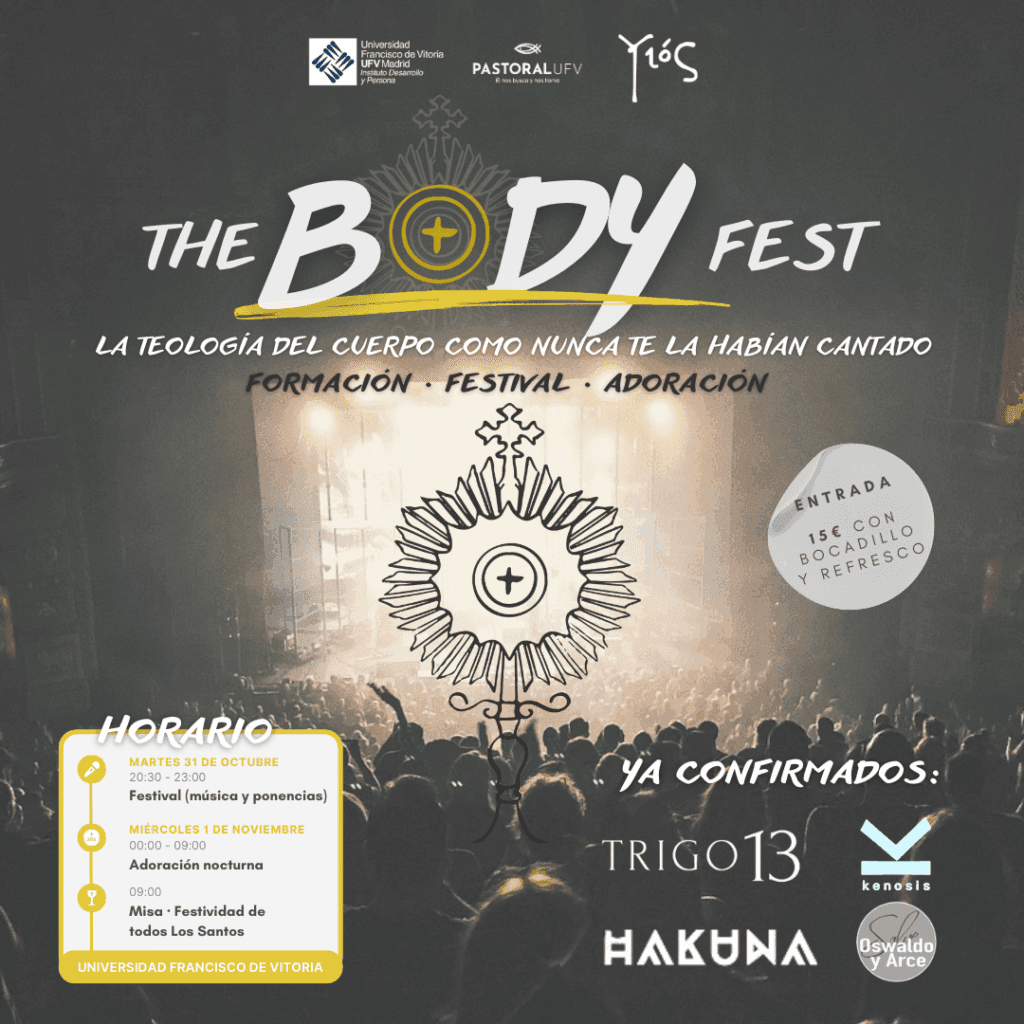 ‘The Body Fest’: El Primer Festival de Teología del Cuerpo en la Universidad Francisco de Vitoria | Noticias de Actualidad UFV | UFV Cartel-The-Body-Fest-1024x1024 ‘The Body Fest’: El Primer Festival de Teología del Cuerpo en la Universidad Francisco de Vitoria | Noticias de Actualidad UFV | UFV Estudiar en Universidad Privada Madrid