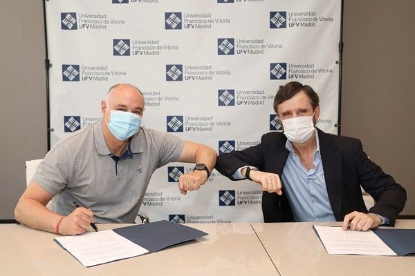 La Universidad Francisco de Vitoria (Madrid) será la sede del Pablo Laso Training Camp | UFV Firma-convenio-2 La Universidad Francisco de Vitoria (Madrid) será la sede del Pablo Laso Training Camp | UFV Estudiar en Universidad Privada Madrid
