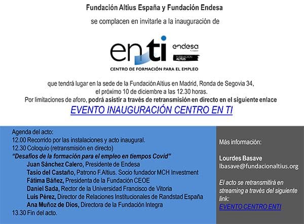 Inauguración del Centro de Formación para el Empleo ‘En ti’ con la intervención de Daniel Sada, rector | UFV INAUGURACION-CENTRO-EN-TI-F.Endesa-F.-Altius Inauguración del Centro de Formación para el Empleo ‘En ti’ con la intervención de Daniel Sada, rector | UFV Estudiar en Universidad Privada Madrid