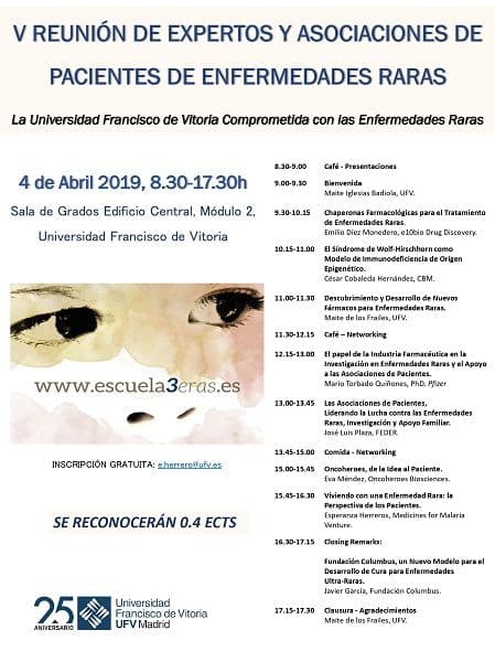 V Reunión de Expertos y Asociaciones de Pacientes de Enfermedades Raras | UFV V-Reunion-Enf-Raras-_2019_poster_page-0001-1 V Reunión de Expertos y Asociaciones de Pacientes de Enfermedades Raras | UFV Estudiar en Universidad Privada Madrid