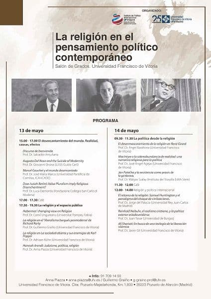 Congreso ‘La religión en el pensamiento político contemporáneo’ | UFV cartel_final-1 Congreso ‘La religión en el pensamiento político contemporáneo’ | UFV Estudiar en Universidad Privada Madrid