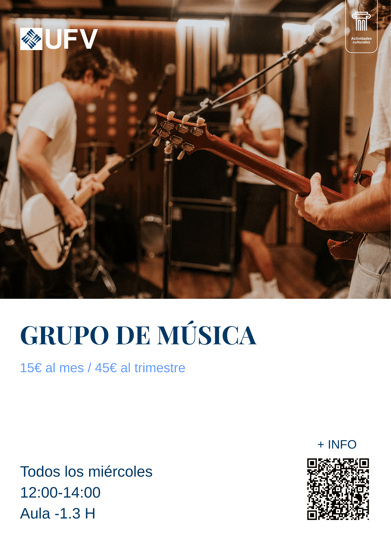 Music cartel grupo de música Music Study at the Universidad Privada Madrid