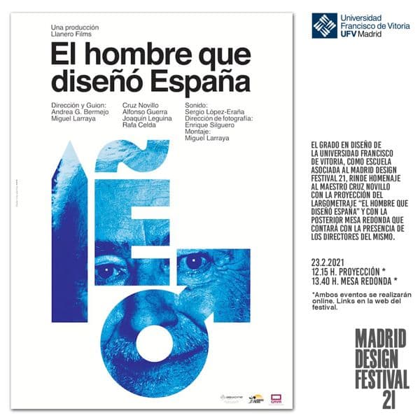 ‘El hombre que diseñó España’, un homenaje a Cruz Novillo | UFV cartel-peli ‘El hombre que diseñó España’, un homenaje a Cruz Novillo | UFV Estudiar en Universidad Privada Madrid