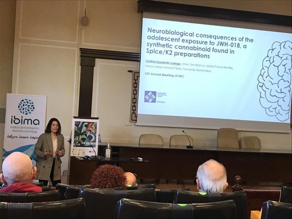 Cristina Izquierdo recibe el premio a mejor comunicación oral predoctoral en la 21ª Reunión Anual de la Sociedad Española de Investigación sobre Cannabinoides SEIC| Noticias de Actualidad UFV | UFV cristina-iz Cristina Izquierdo recibe el premio a mejor comunicación oral predoctoral en la 21ª Reunión Anual de la Sociedad Española de Investigación sobre Cannabinoides SEIC| Noticias de Actualidad UFV | UFV Estudiar en Universidad Privada Madrid