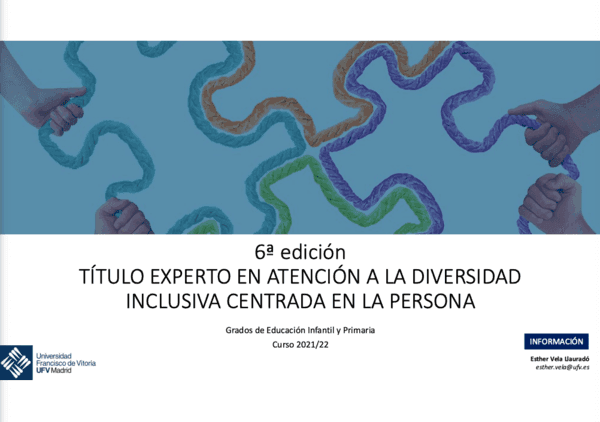 La UFV organiza la VI Edición del Título de Experto en Atención a la Diversidad Inclusiva Centrada en la Persona | UFV experto-atencion-diversidad-1-1 La UFV organiza la VI Edición del Título de Experto en Atención a la Diversidad Inclusiva Centrada en la Persona | UFV Estudiar en Universidad Privada Madrid