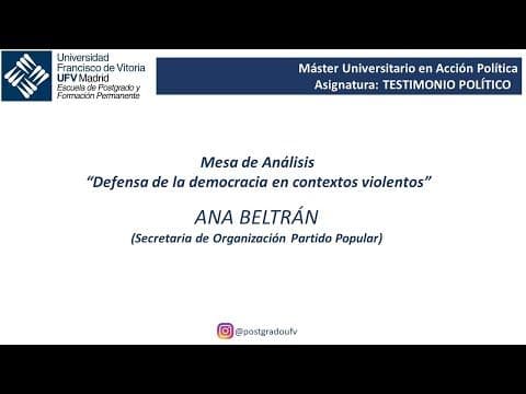 Mesa de Análisis del Máster en Acción Política con Ana Beltrán, secretaria de Organización del Partido Popular | UFV hqdefault Mesa de Análisis del Máster en Acción Política con Ana Beltrán, secretaria de Organización del Partido Popular | UFV Estudiar en Universidad Privada Madrid