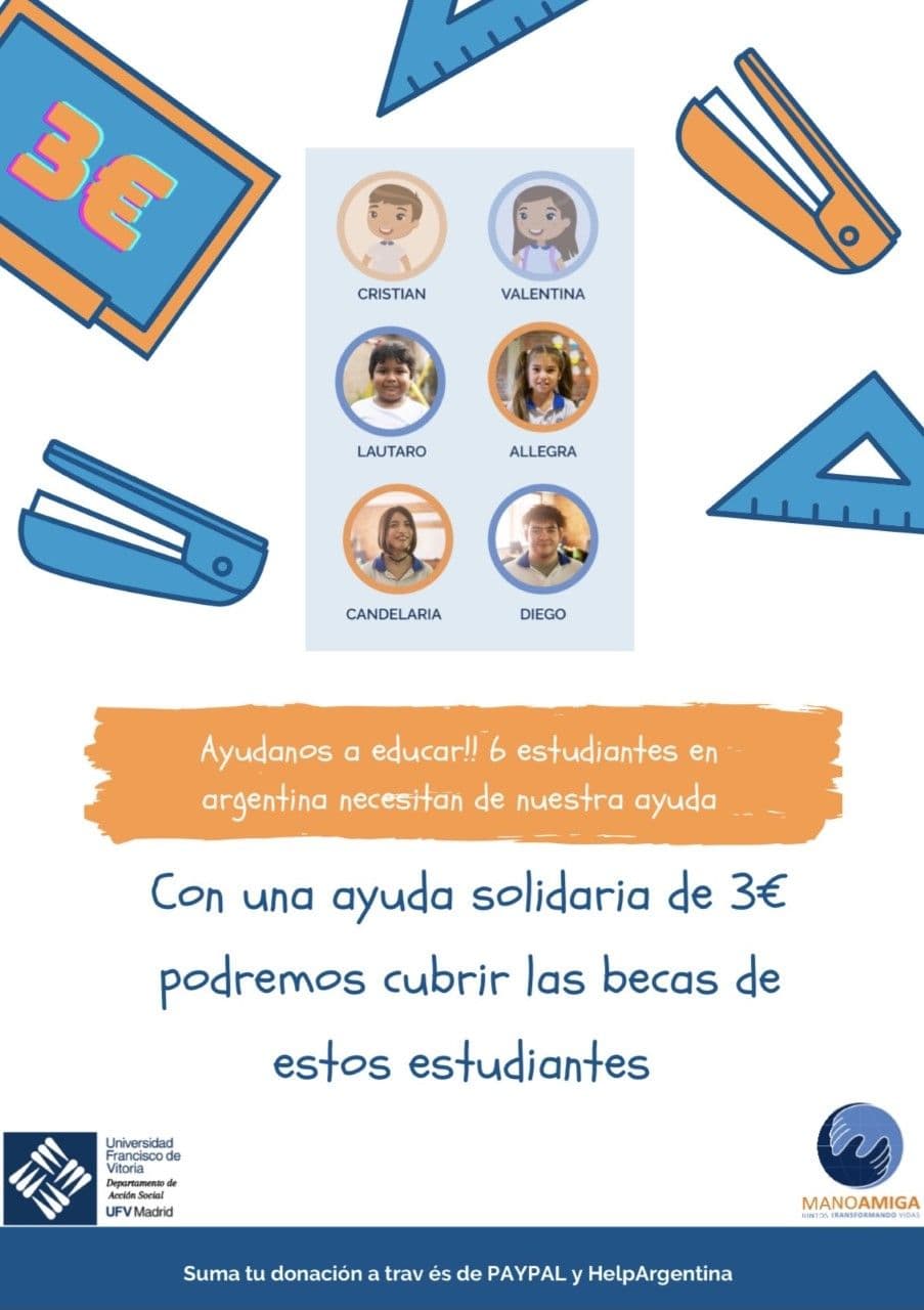 El Departamento de Acción Social UFV se une a la Fundación Mano Amiga en su campaña ‘Ayúdanos a Educar’ | UFV mano-amiga El Departamento de Acción Social UFV se une a la Fundación Mano Amiga en su campaña ‘Ayúdanos a Educar’ | UFV Estudiar en Universidad Privada Madrid