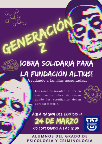 Alumnos de Psicología y Criminología organizan la obra de teatro ‘Generación Z’, a beneficio de la Fundación Altius | Noticias de Actualidad UFV | UFV obra-gen-z Alumnos de Psicología y Criminología organizan la obra de teatro ‘Generación Z’, a beneficio de la Fundación Altius | Noticias de Actualidad UFV | UFV Estudiar en Universidad Privada Madrid