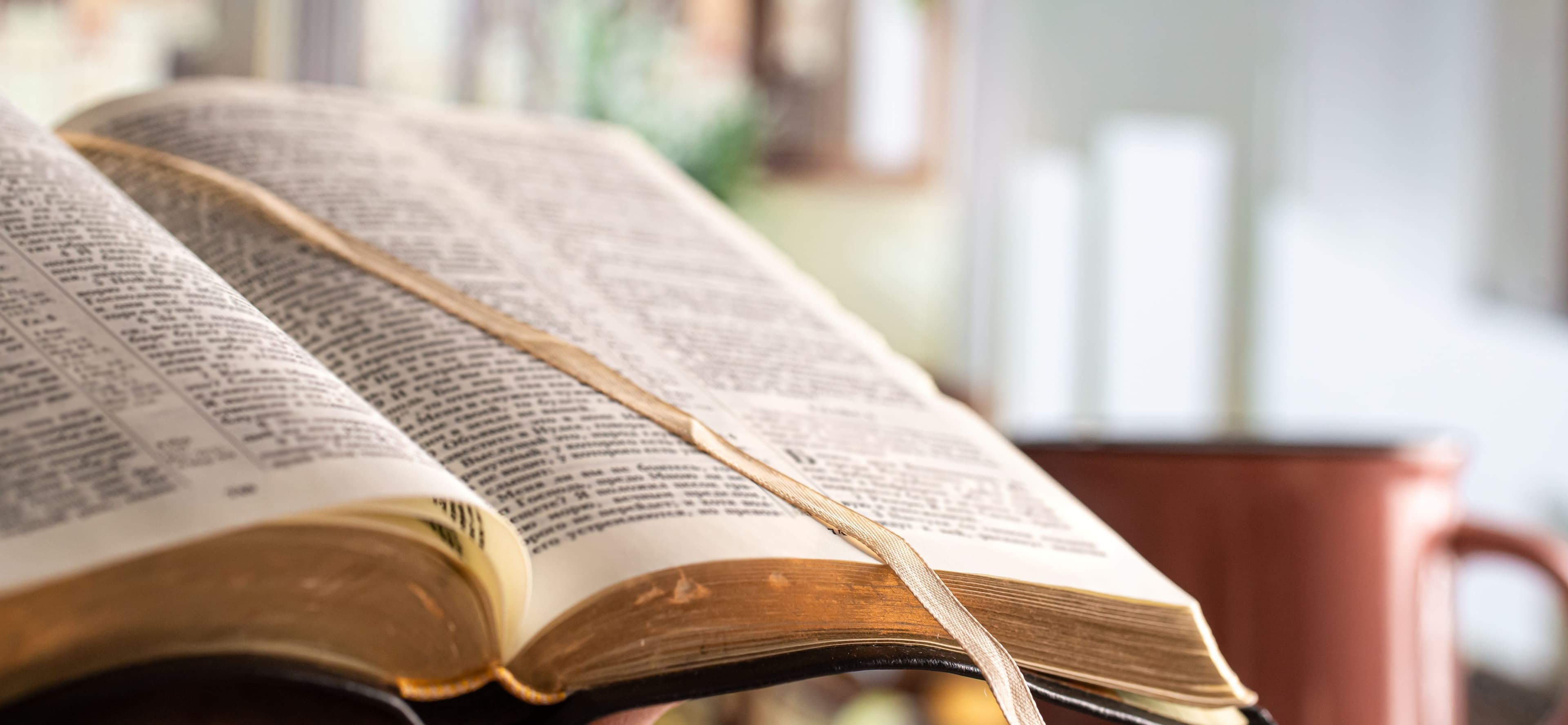 ROUTE OF LOVE - Echoes of Art | UFV open-bible-with-a-bookmark-and-brown-mug-2026-09-22-00-21-04-utc ROUTE OF LOVE - Echoes of Art | UFV Study at the Universidad Privada Madrid