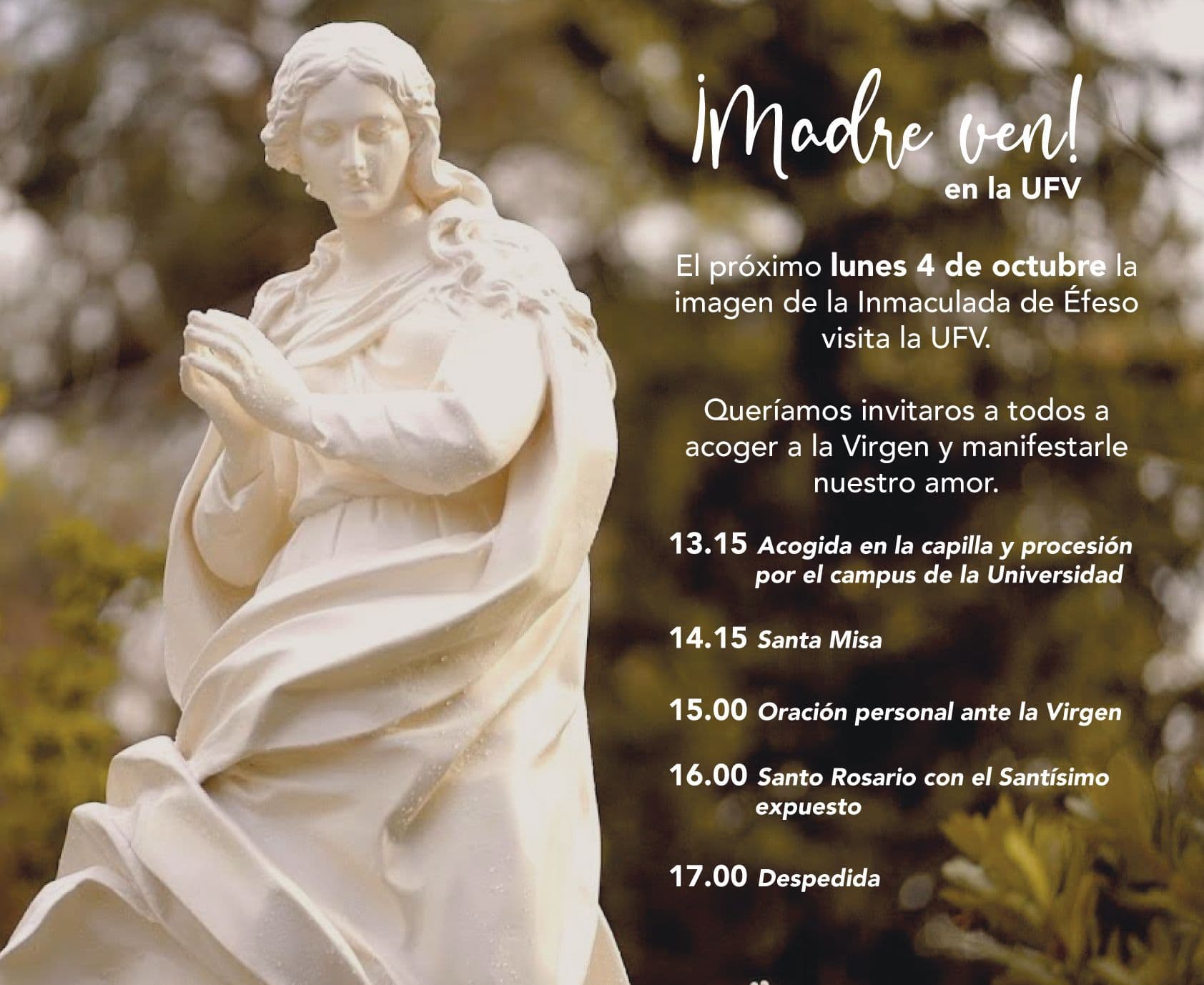 La imagen de la Inmaculada de Éfeso visita la UFV | UFV virgen-efeso La imagen de la Inmaculada de Éfeso visita la UFV | UFV Estudiar en Universidad Privada Madrid