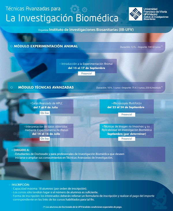 Instituto de Investigaciones Biosanitarias Cartel Ciclo de Cursos IIB Instituto de Investigaciones Biosanitarias Estudiar en Universidad Privada Madrid