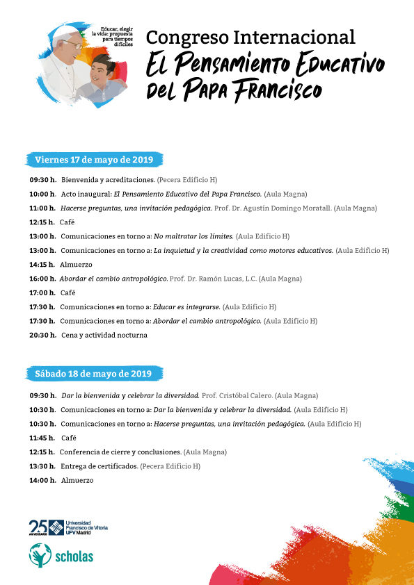 Congreso sobre el pensamiento educativo del Papa Francisco web programa definitivo congreso papa francisco Congreso sobre el pensamiento educativo del Papa Francisco Estudiar en Universidad Privada Madrid