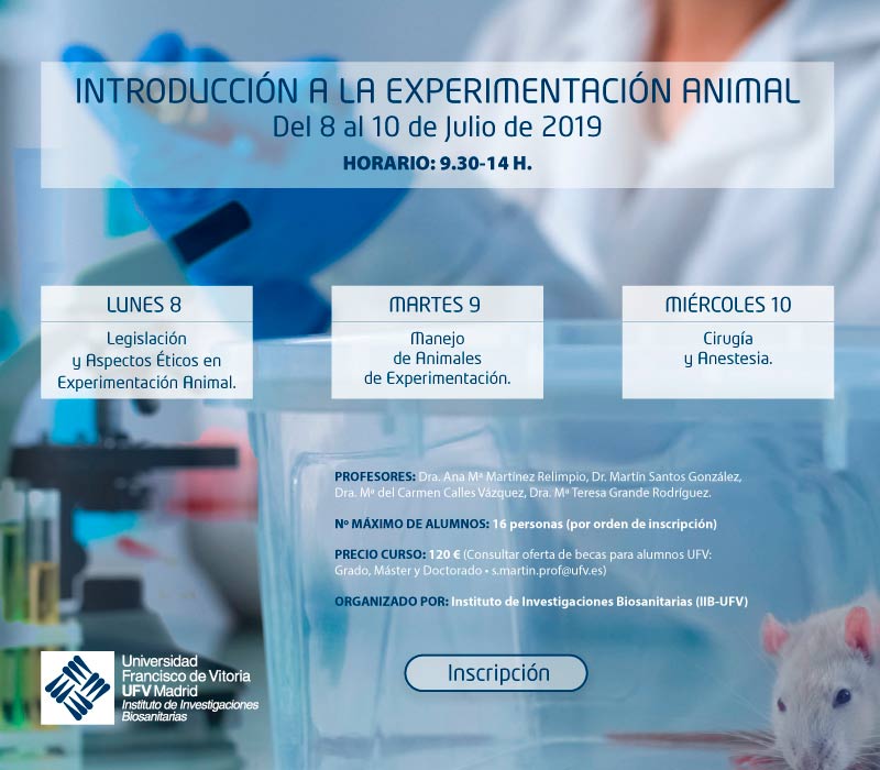 CURSO DE INTRODUCCIÓN A LA EXPERIMENTACIÓN ANIMAL curso experimentacioon CURSO DE INTRODUCCIÓN A LA EXPERIMENTACIÓN ANIMAL