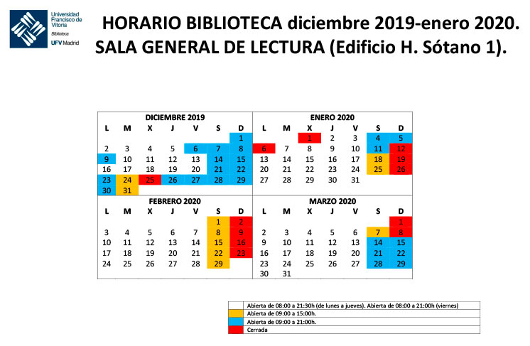Biblioteca sala de lectura diciembre diciembre 2019 Biblioteca