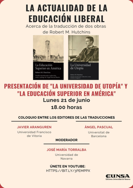 Javier Aranguren, profesor de la UFV, presenta el libro que ha traducido: La Universidad de Utopía Libro javier Aranguren Javier Aranguren, profesor de la UFV, presenta el libro que ha traducido: La Universidad de Utopía Estudiar en Universidad Privada Madrid