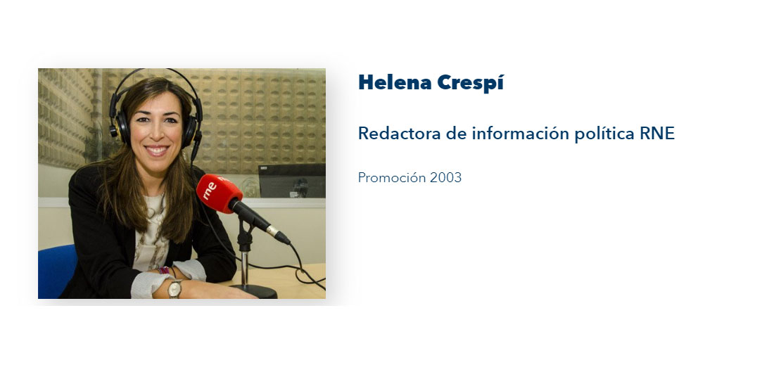 Helena Crespi Periodismo Estudiar en Universidad Privada Madrid