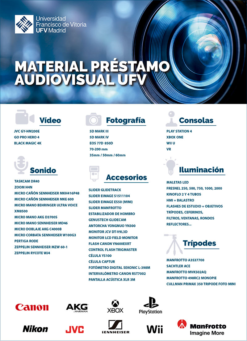 material prestamo comunicacion audiovisual ufv Material de préstamos audiovisual Estudiar en Universidad Privada Madrid