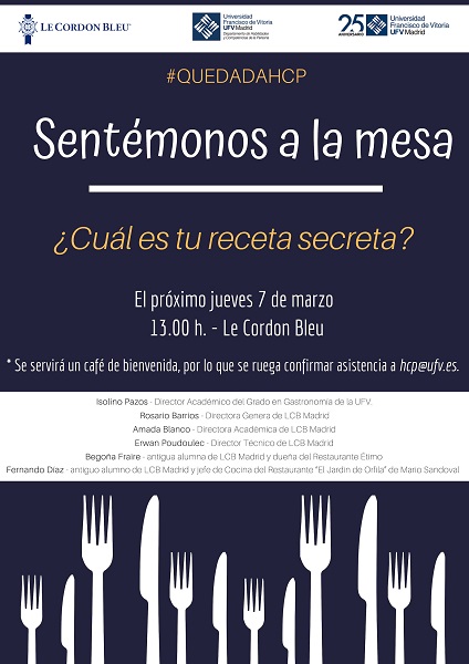 34a16e09 c394 4d86 86f3 97bb43e838d0 3ª Quedada HCP: Sentémonos a la mesa Estudiar en Universidad Privada Madrid