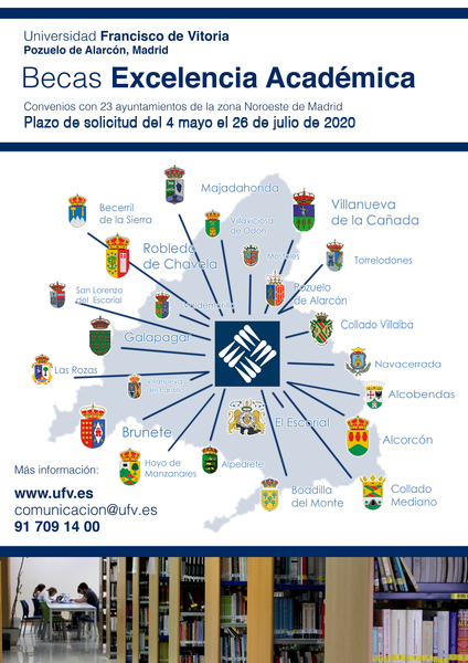 Becas Ayto 2020 Se abre el plazo para solicitar una beca para estudiar en la Universidad Francisco de Vitoria para empadronados en ayuntamientos del entorno Estudiar en Universidad Privada Madrid