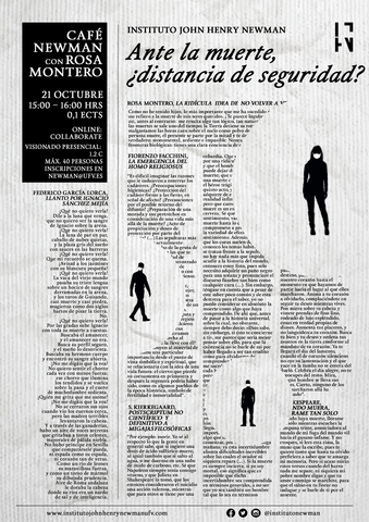 C5D1D429 BDE3 48E4 9362 BF712F77618B La periodista y escritora Rosa Montero, Premio Nacional de las Letras 2017, presentará el próximo Café Newman sobre la muerte Estudiar en Universidad Privada Madrid