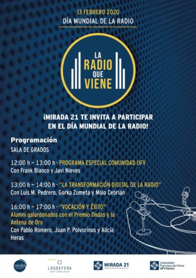Cartel Dia Mundial de la Radio 1 e1580989417534 Javi Nieves y Frank Blanco, entre los invitados en  el Día Mundial de la Radio en la UFV Estudiar en Universidad Privada Madrid