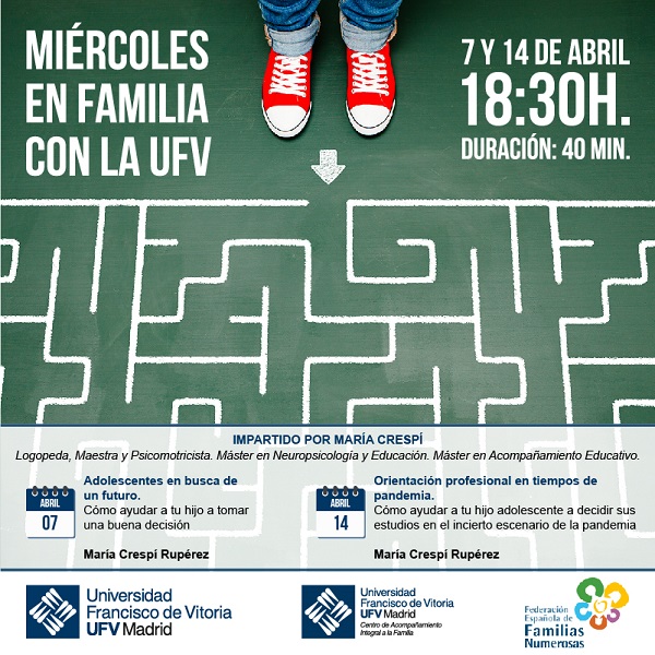 Jueves en Familia La UFV y la Federación Española de Familias Numerosas organizan los Miércoles en Familia con la UFV Estudiar en Universidad Privada Madrid
