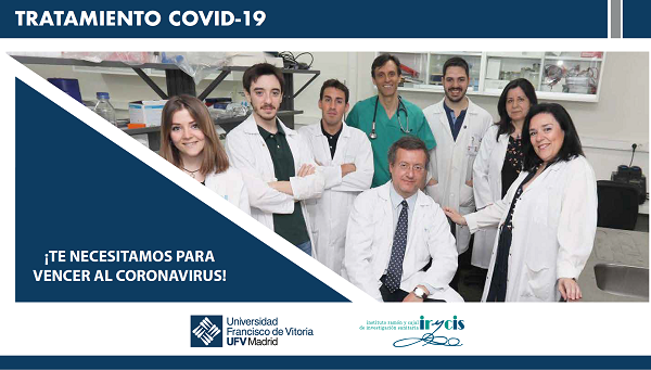 ParemoselCovid La Universidad Francisco de Vitoria pone en marcha el proyecto de crowdfunding ‘Paremos el COVID’ para ayudar a financiar una investigación sobre el COVID 19 Estudiar en Universidad Privada Madrid