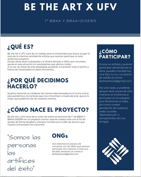 betheartufv Be the Art x UFV, iniciativa de los alumnos de BBAA y Diseño de la UFV para hacer frente a los efectos del COVID 19 Estudiar en Universidad Privada Madrid