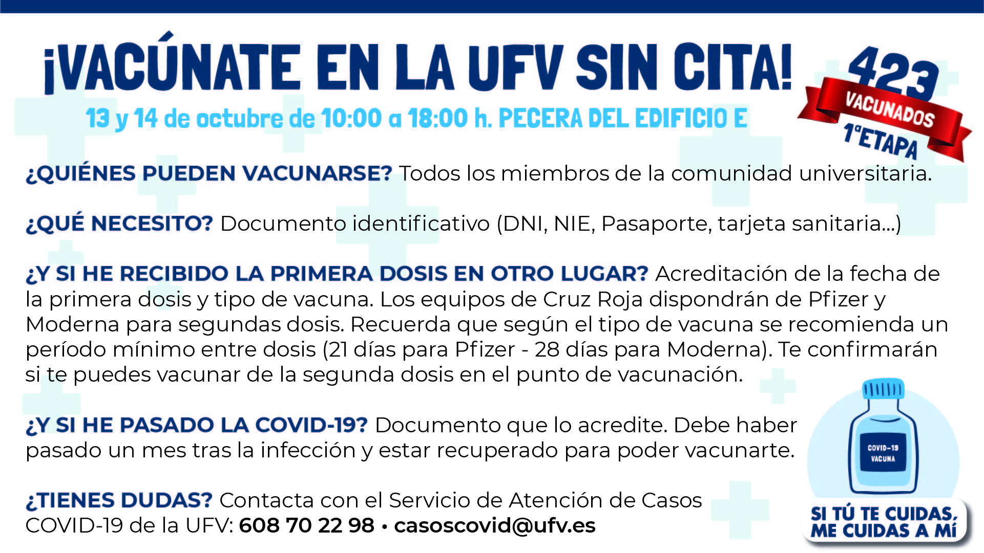pantalla 2Etapa 03 La UFV vuelve a habilitar el punto de vacunación COVID 19 los próximos 13 y 14 de octubre Estudiar en Universidad Privada Madrid