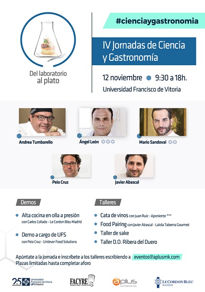 programa cienciaygastro 18 IV Jornadas de Ciencia y Gastronomía en la UFV. Ciencia y Gastronomía: del laboratorio al plato Estudiar en Universidad Privada Madrid