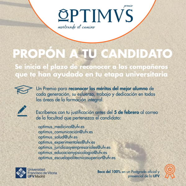 CREATIVIDAD OPTIMUS CANVAS Mesa de trabajo 1 1 Se abre el plazo para la propuesta de candidatos al Premio Optimus 2023 | Noticias de Actualidad UFV Estudiar en Universidad Privada Madrid