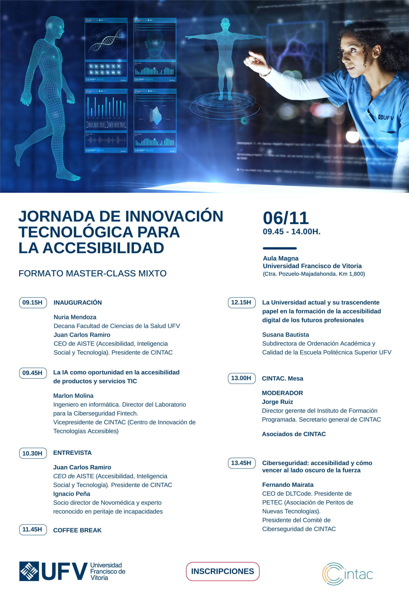 JORNADA DE INNOVACIÓN TECNOLÓGICA PARA LA ACCESIBILIDAD Jorn InnovacionCintac scaled JORNADA DE INNOVACIÓN TECNOLÓGICA PARA LA ACCESIBILIDAD Estudiar en Universidad Privada Madrid