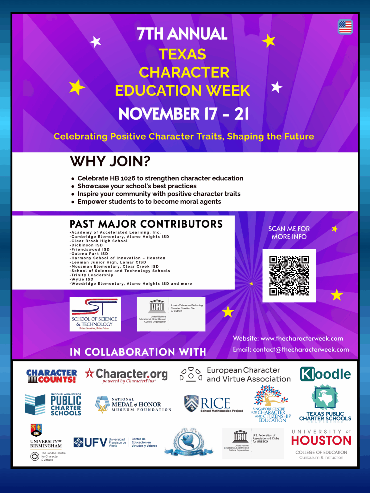 7th Texas Character Education Week 2025 1200x1600 CENTRO DE EDUCACIÓN EN VIRTUDES Y VALORES | NOTICIAS Estudiar en Universidad Privada Madrid