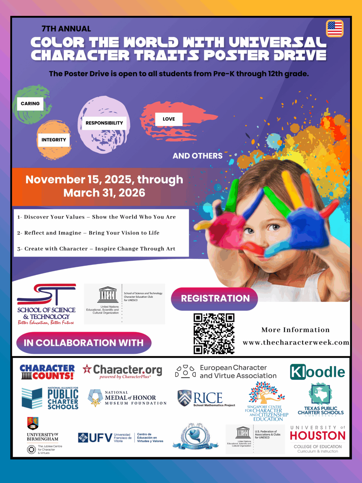 Color the World with Universal Character Traits Poster Drive 2025 1200x1600 CENTRO DE EDUCACIÓN EN VIRTUDES Y VALORES | NOTICIAS Estudiar en Universidad Privada Madrid